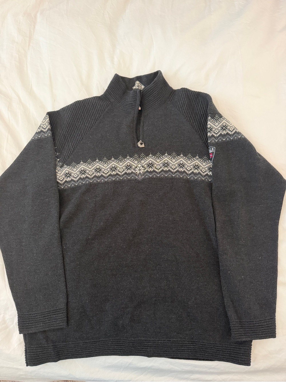 Men's Charcoal Gray Half-Zip Dale Norway Sweater